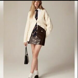 J . CREW COLLECTION MINI FAUX CROC EMBELLISHED GOLD BUTTON SKIRT NWT $169 0